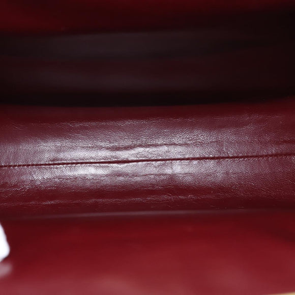 CARTIER Must Line Shoulder Bag Leather Bordeaux Gold Auth BA5700