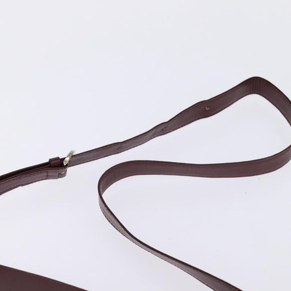 CARTIER Must Line Shoulder Bag Leather Bordeaux Gold Auth BA5700