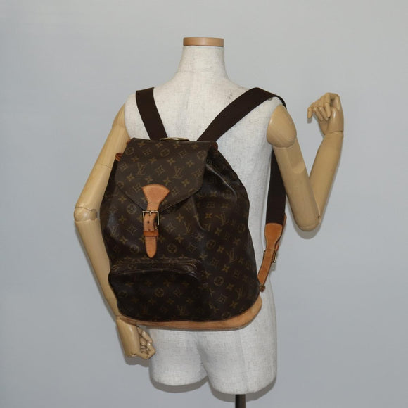 LOUIS VUITTON Monogram Montsouris GM Rucksack M51135 LV Auth BA5703