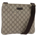 GUCCI GG Supreme Shoulder Bag PVC Beige Gold 201538 Auth BA5706-1