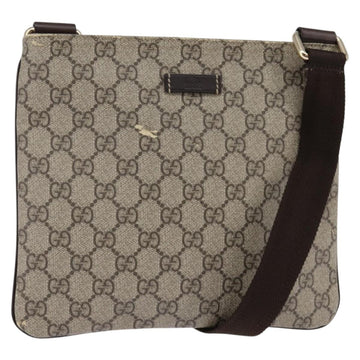 GUCCI GG Supreme Shoulder Bag PVC Beige Gold 201538 Auth BA5706