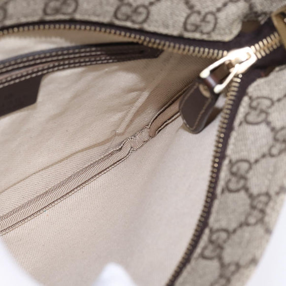 GUCCI GG Supreme Shoulder Bag PVC Beige Gold 201538 Auth BA5706