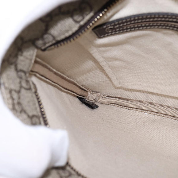 GUCCI GG Supreme Shoulder Bag PVC Beige Gold 201538 Auth BA5706