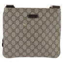 GUCCI GG Supreme Shoulder Bag PVC Beige Gold 201538 Auth BA5706-2