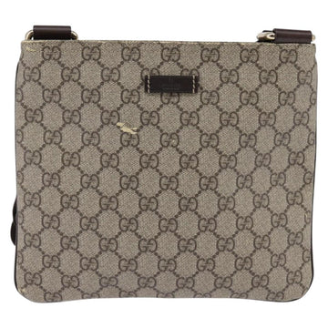 GUCCI GG Supreme Shoulder Bag PVC Beige Gold 201538 Auth BA5706 - 0