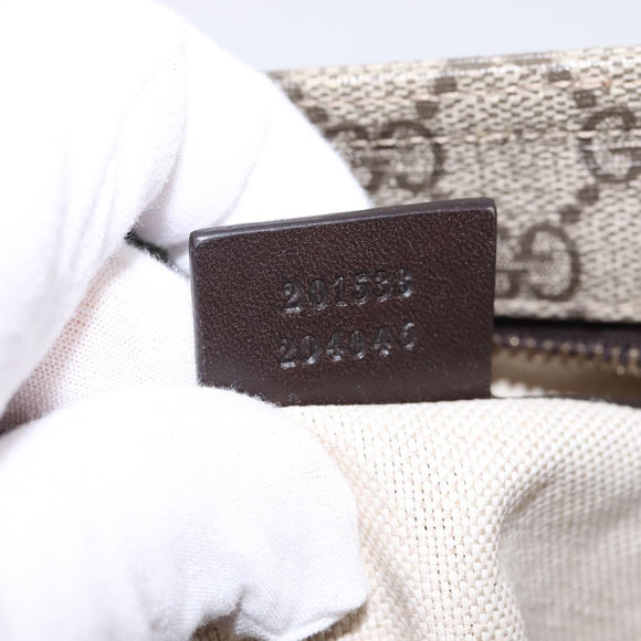 GUCCI GG Supreme Shoulder Bag PVC Beige Gold 201538 Auth BA5706