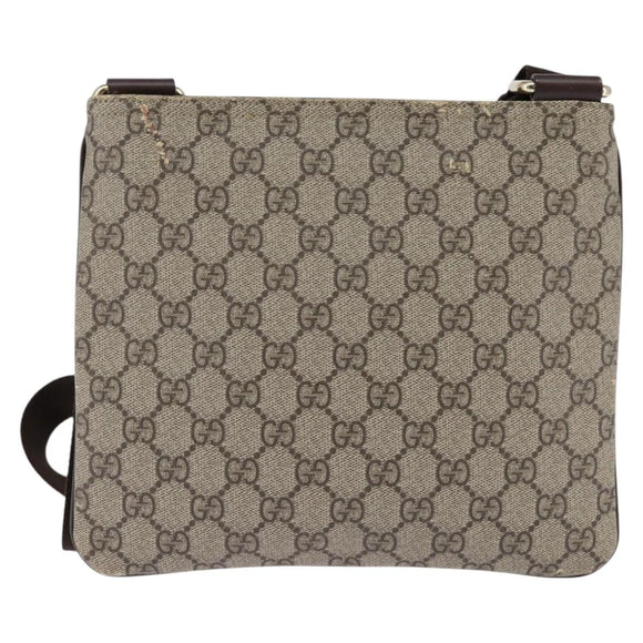 GUCCI GG Supreme Shoulder Bag PVC Beige Gold 201538 Auth BA5706