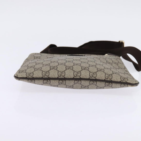 GUCCI GG Supreme Shoulder Bag PVC Beige Gold 201538 Auth BA5706