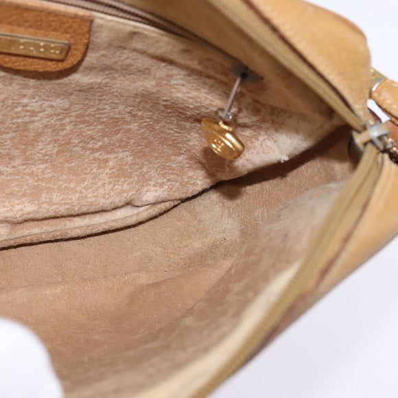 GUCCI Micro GG Supreme Shoulder Bag PVC Beige Gold Auth BA5707