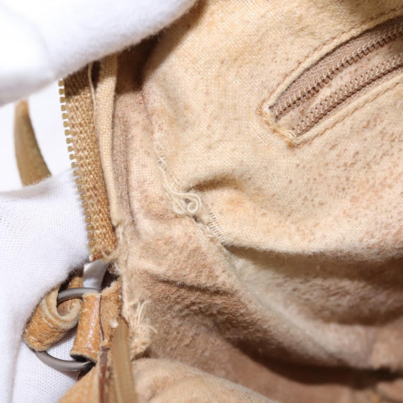 GUCCI Micro GG Supreme Shoulder Bag PVC Beige Gold Auth BA5707