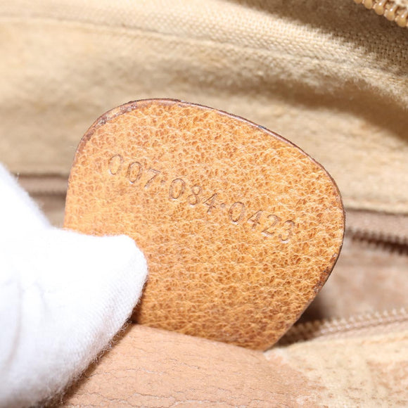 GUCCI Micro GG Supreme Shoulder Bag PVC Beige Gold Auth BA5707