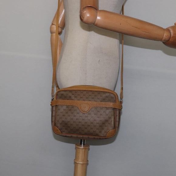 GUCCI Micro GG Supreme Shoulder Bag PVC Beige Gold Auth BA5707