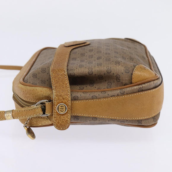 GUCCI Micro GG Supreme Shoulder Bag PVC Beige Gold Auth BA5707