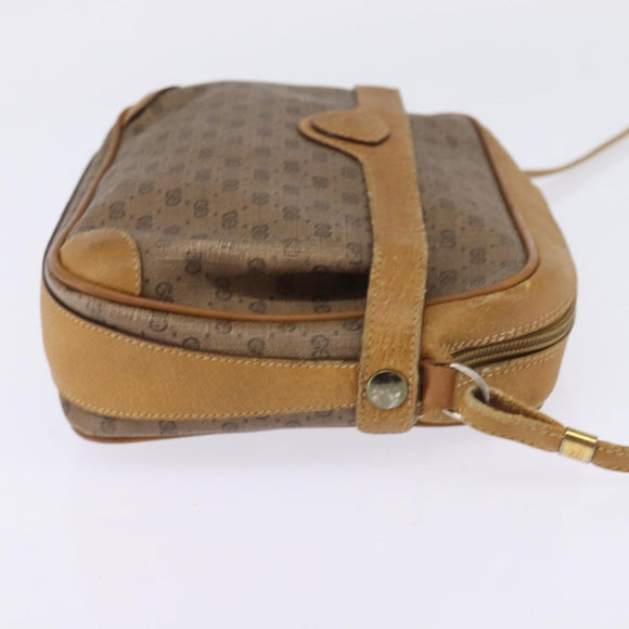 GUCCI Micro GG Supreme Shoulder Bag PVC Beige Gold Auth BA5707