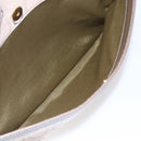 Salvatore Ferragamo Gancini Tote Bag Leather Canvas Beige Gold Auth BA5709-21