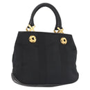 Salvatore Ferragamo Hand Bag Nylon Black Gold Auth BA5710-1