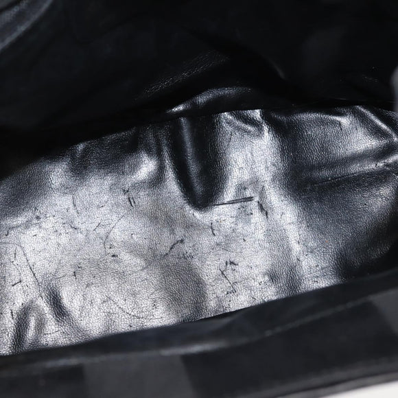 Salvatore Ferragamo Hand Bag Nylon Black Gold Auth BA5710