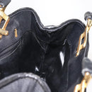 Salvatore Ferragamo Hand Bag Nylon Black Gold Auth BA5710-17