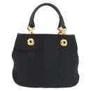 Salvatore Ferragamo Hand Bag Nylon Black Gold Auth BA5710-2