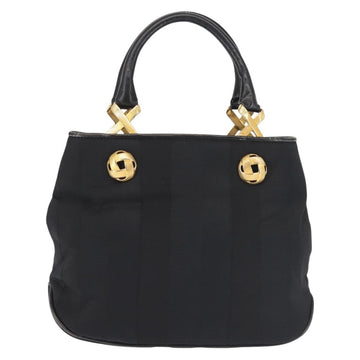 Salvatore Ferragamo Hand Bag Nylon Black Gold Auth BA5710 - 0