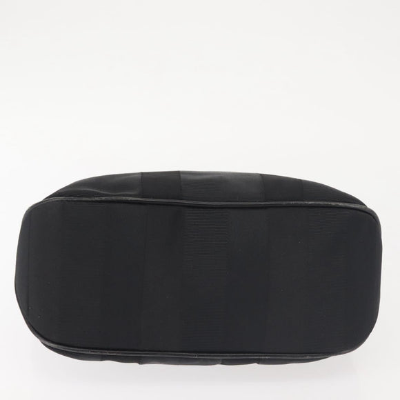 Salvatore Ferragamo Hand Bag Nylon Black Gold Auth BA5710