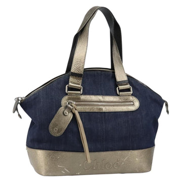 Chloe Tote Bag Denim Leather Blue Auth BA5712