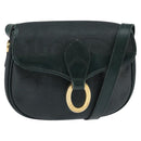 Christian Dior Trotter Canvas Shoulder Bag Green Gold Auth BA5713-1