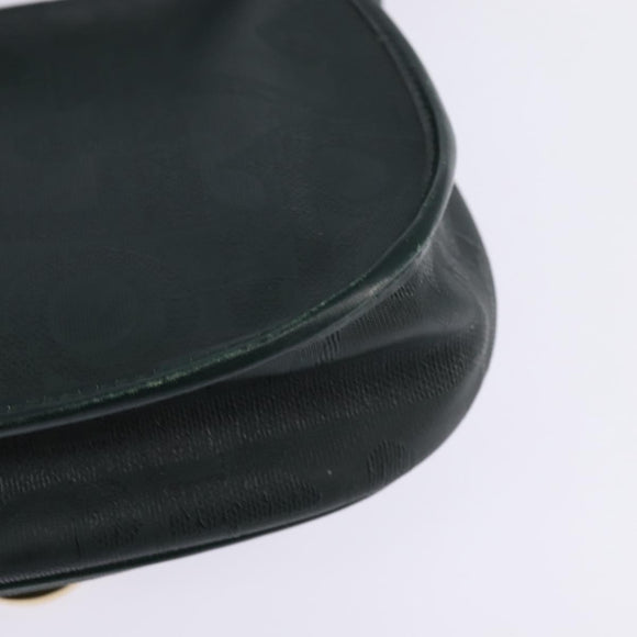 Christian Dior Trotter Canvas Shoulder Bag Green Gold Auth BA5713