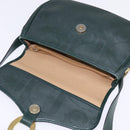 Christian Dior Trotter Canvas Shoulder Bag Green Gold Auth BA5713-15