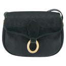 Christian Dior Trotter Canvas Shoulder Bag Green Gold Auth BA5713-2