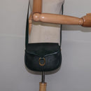 Christian Dior Trotter Canvas Shoulder Bag Green Gold Auth BA5713-21