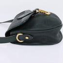 Christian Dior Trotter Canvas Shoulder Bag Green Gold Auth BA5713-4