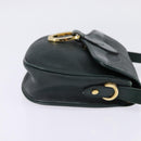 Christian Dior Trotter Canvas Shoulder Bag Green Gold Auth BA5713-5