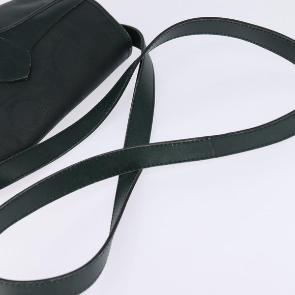 Christian Dior Trotter Canvas Shoulder Bag Green Gold Auth BA5713