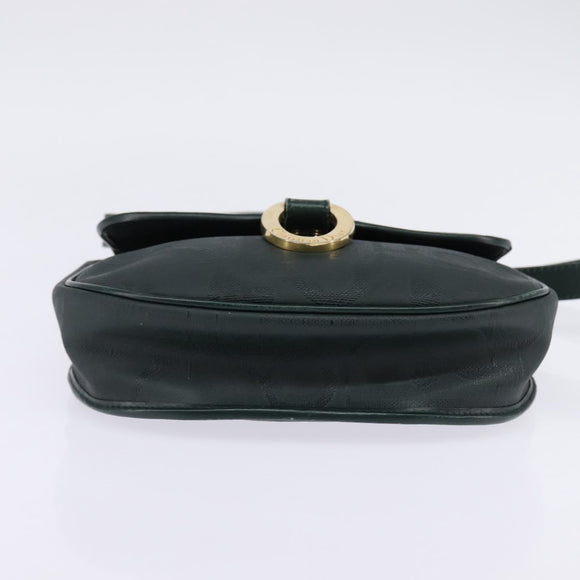 Christian Dior Trotter Canvas Shoulder Bag Green Gold Auth BA5713