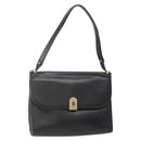 Christian Dior Shoulder Bag Leather Black Gold Auth BA5714-1