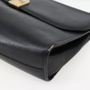 Christian Dior Shoulder Bag Leather Black Gold Auth BA5714-10