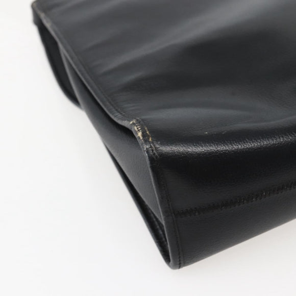 Christian Dior Shoulder Bag Leather Black Gold Auth BA5714