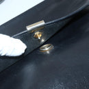 Christian Dior Shoulder Bag Leather Black Gold Auth BA5714-15