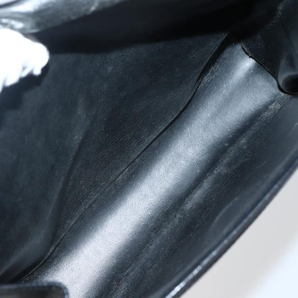 Christian Dior Shoulder Bag Leather Black Gold Auth BA5714