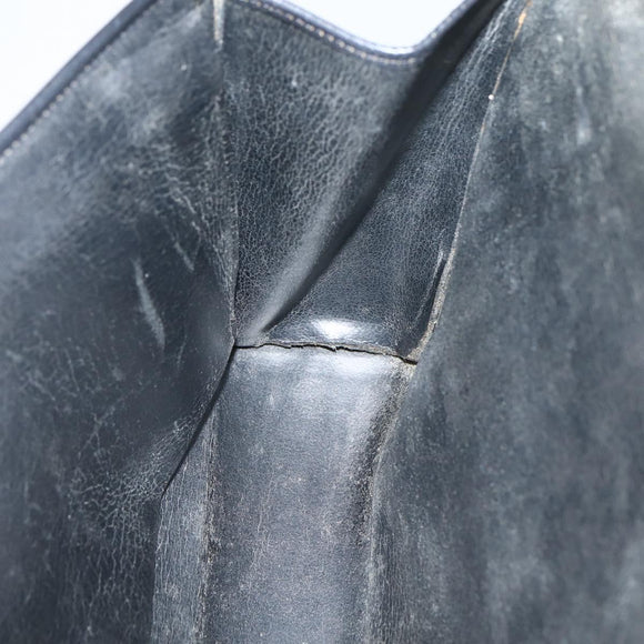 Christian Dior Shoulder Bag Leather Black Gold Auth BA5714