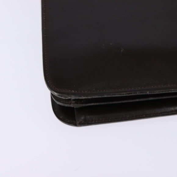 Christian Dior Shoulder Bag Leather Brown Gold Auth BA5715