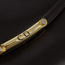 Christian Dior Shoulder Bag Leather Brown Gold Auth BA5715-14