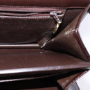 Christian Dior Shoulder Bag Leather Brown Gold Auth BA5715-18