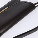 Christian Dior Shoulder Bag Leather Brown Gold Auth BA5715-6