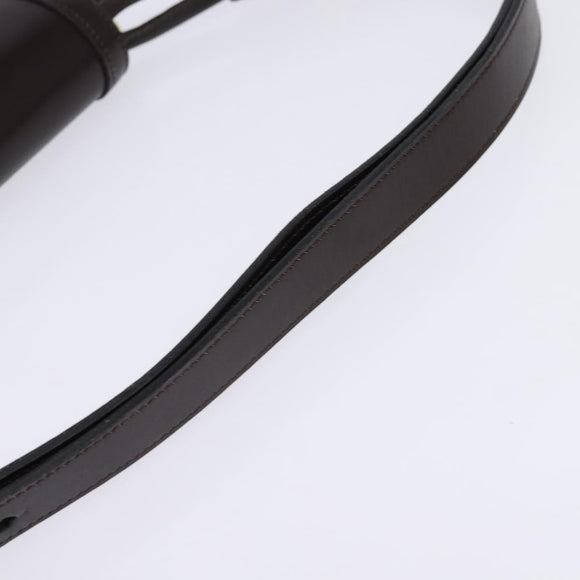 Christian Dior Shoulder Bag Leather Brown Gold Auth BA5715