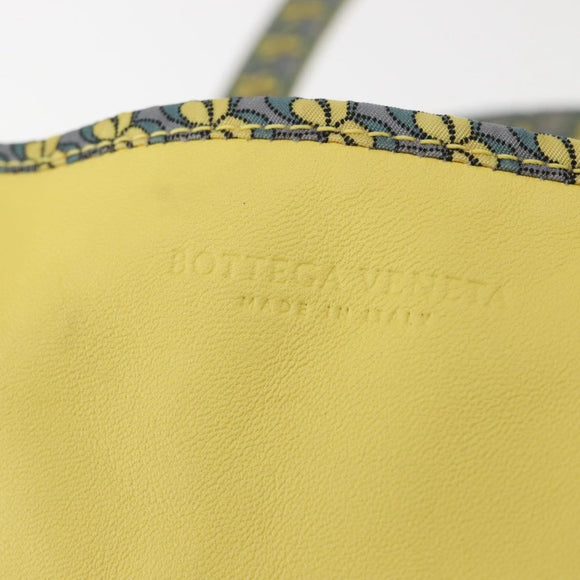 BOTTEGA VENETA INTRECCIATO Reversible Tote Bag Leather Nylon Yellow Auth BA5716