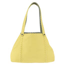 BOTTEGA VENETA INTRECCIATO Reversible Tote Bag Leather Nylon Yellow Auth BA5716-2