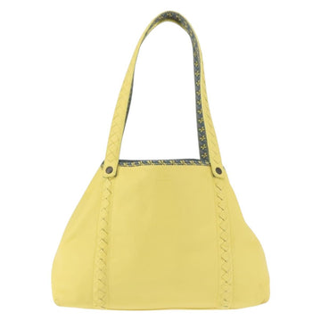 BOTTEGA VENETA INTRECCIATO Reversible Tote Bag Leather Nylon Yellow Auth BA5716 - 0