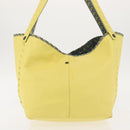 BOTTEGA VENETA INTRECCIATO Reversible Tote Bag Leather Nylon Yellow Auth BA5716-4